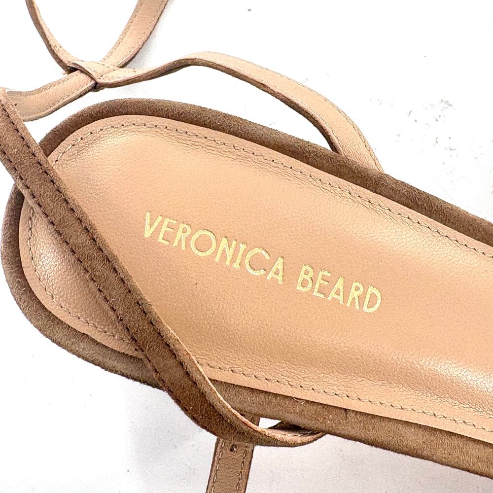 Veronica Beard Drina Ankle Strap Heels 9 Platform Sandals Hazelwood Tan Luxury - Picture 3 of 10
